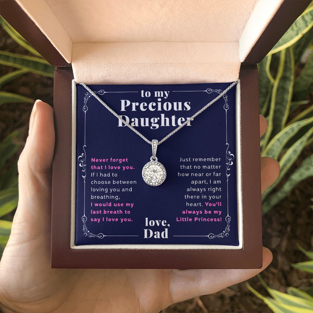 To My Precious Daughter From Dad Fit For a Princess Eternal Hope Necklace