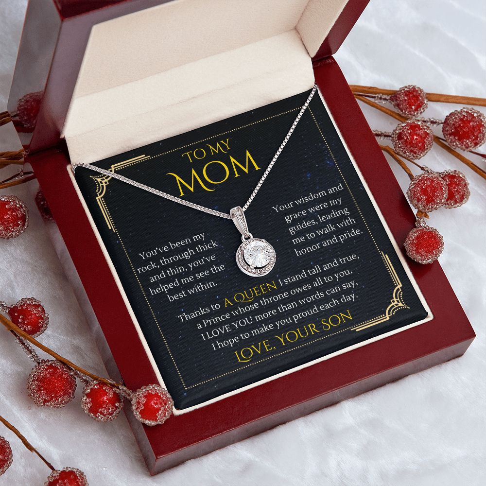 To My Mom Gift from Son, Thanks to a Queen Eternal Hope Necklace for Mother's Day
