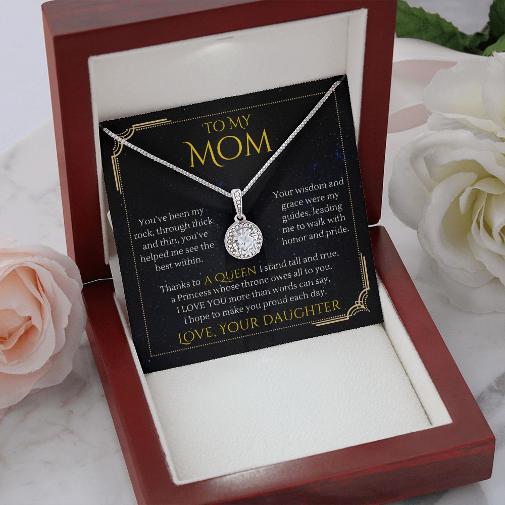 To My Mom Gift from Daughter, Thanks to a Queen Eternal Hope Necklace for Mother's Day