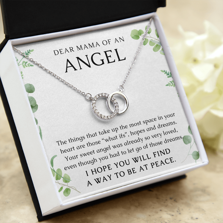 Loss of Baby Condolences, Joined Circles CZ Pendant Necklace, Healing Jewelry for Grieving Mothers