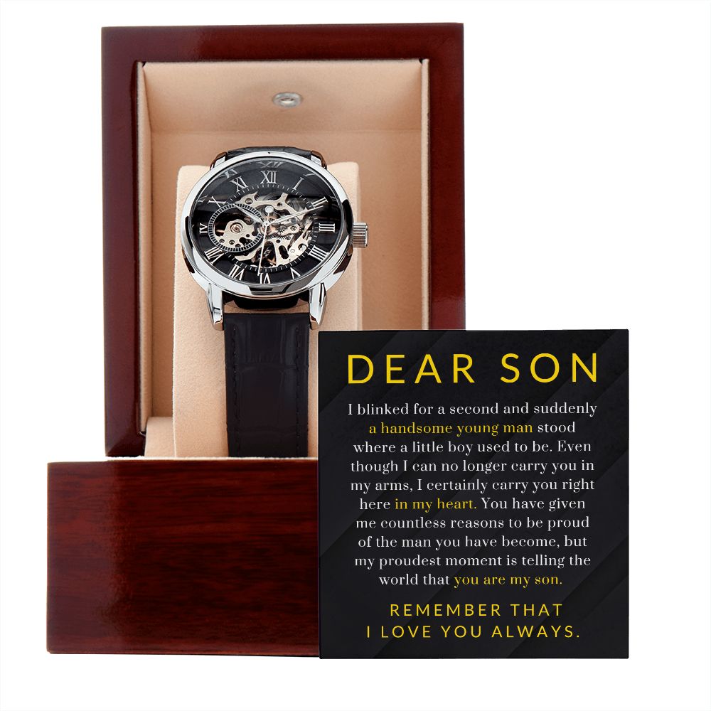 Dear Son You Are My Proudest Moment Men Openwork Watch Gift For Him