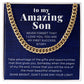 Shine Bright To My Amazing Son From Mom or Dad Cuban Chain Necklace