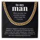 To My Man Gift I Would Love You A Hundred Lifetimes For Boyfriend Cuban Link Chain Necklace