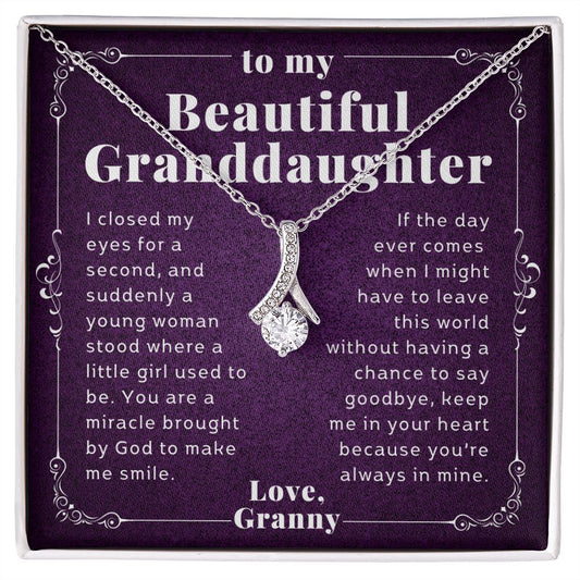 To Granddaughter Gift From Grandma Elegant Alluring Beauty Necklace