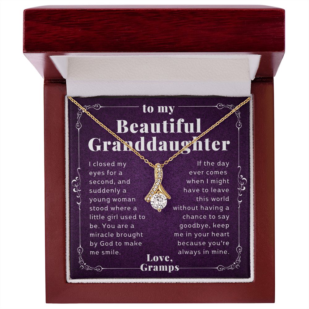 To Granddaughter Gift From Grandpa Elegant Alluring Beauty Necklace