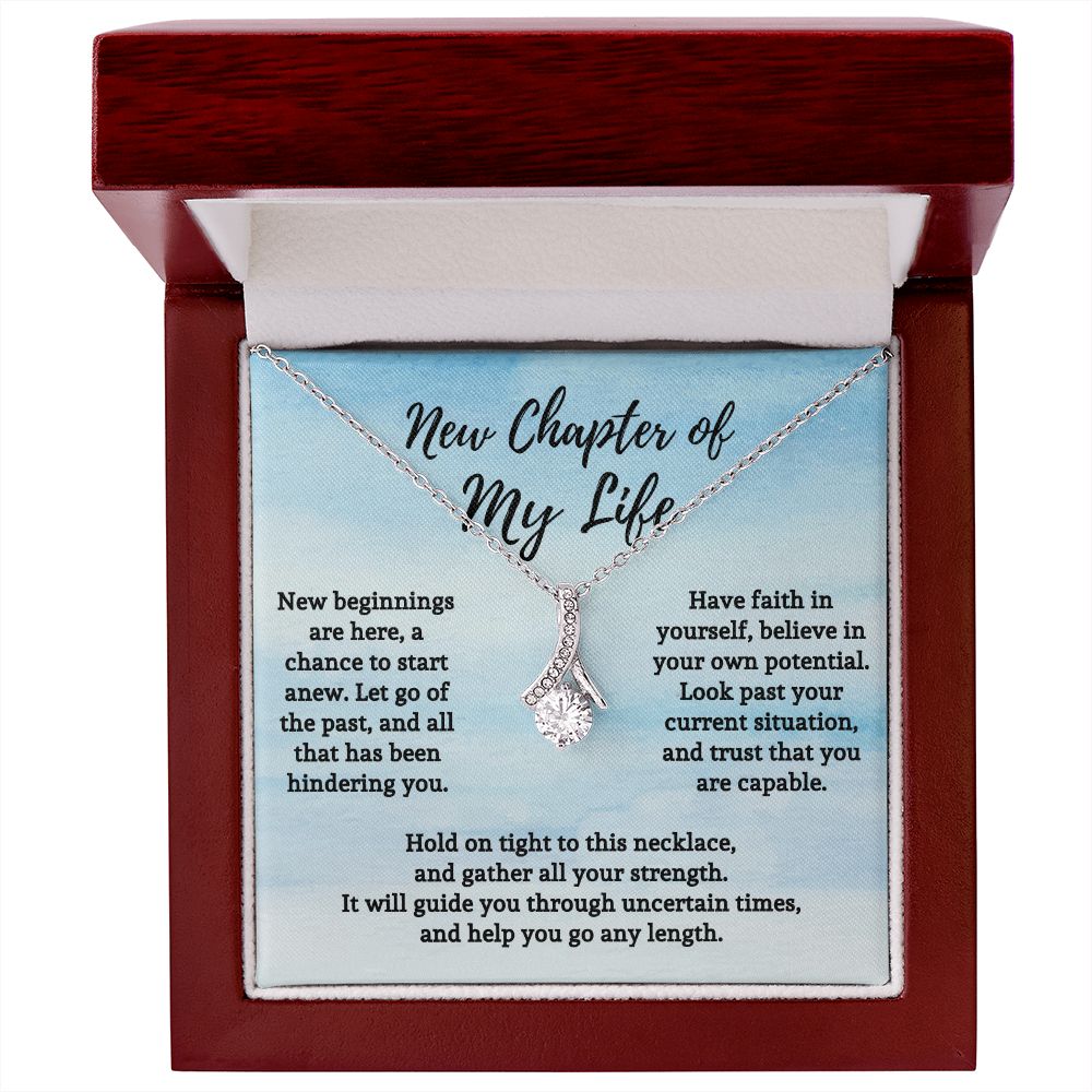 New Chapter of My Life Motivational Affirmation Encouragement Gift for Friend Pendant Necklace