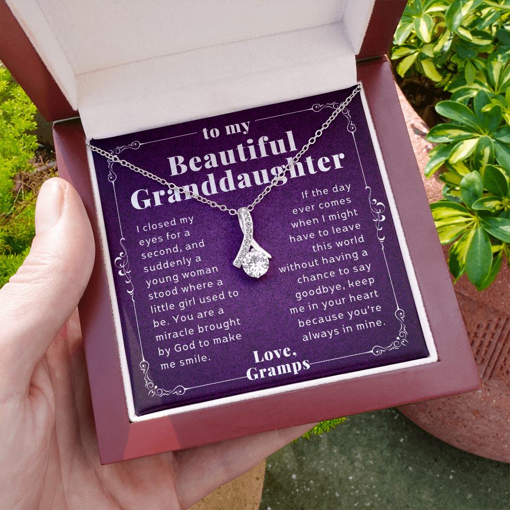 To Granddaughter Gift From Grandpa Elegant Alluring Beauty Necklace