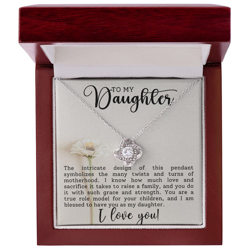 For My Daughter's Mother's Day Gift Love Knot Necklace, Birthday Gift From Mom, From Dad