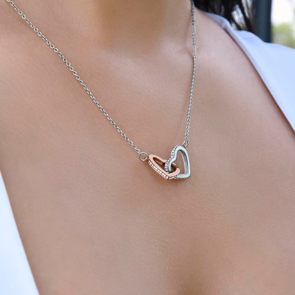 You are my Miracle To Daughter Gift From Mom Interlocking Heart Necklace