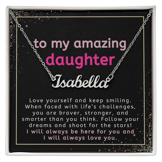 Follow Your Dreams For Daughter Custom Name Necklace From Mom or Dad