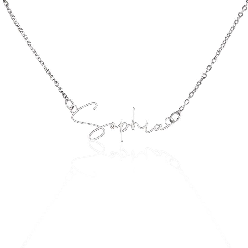 Elegant Script Custom Personalized Signature Style Name Necklace, Jewelry Gifts For Her