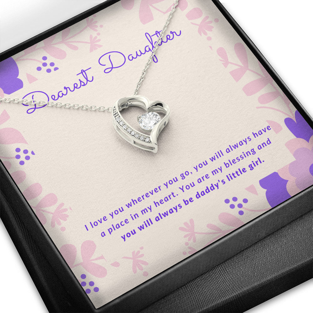 Daddy's Little Girl Open Heart Pendant Necklace