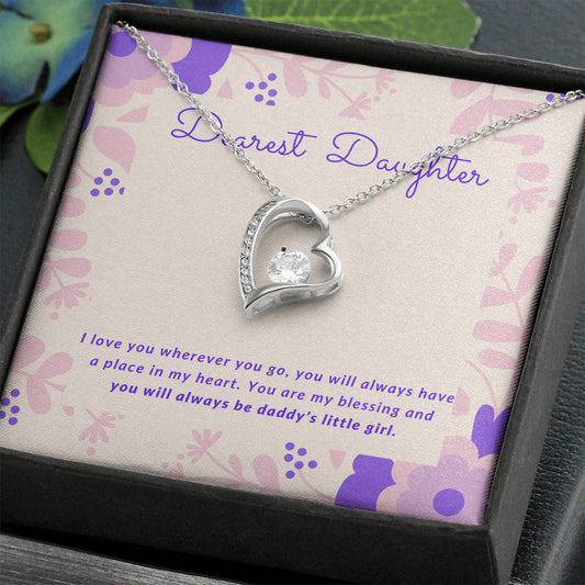 Daddy's Little Girl Open Heart Pendant Necklace