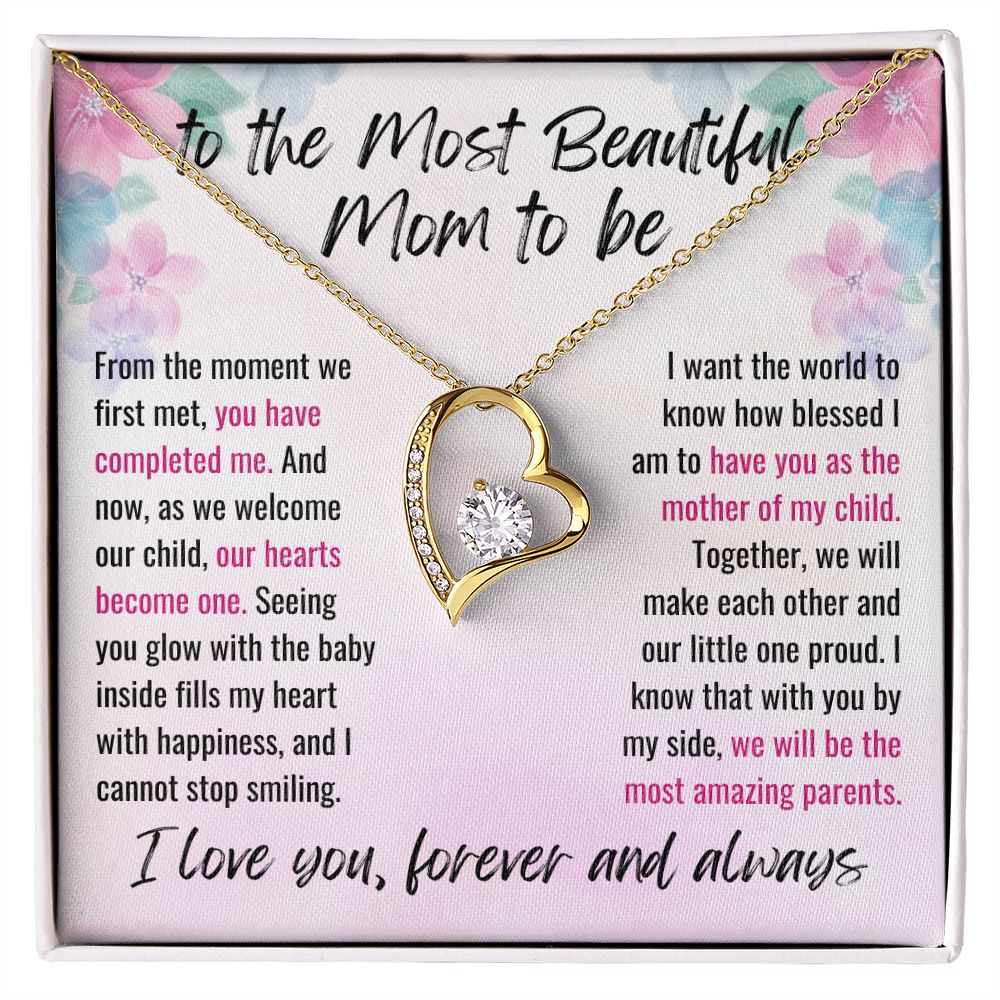 To My Pregnant Wife from Husband or Pregnant Girlfriend from Boyfriend Forever Love Necklace Gift For Future Mom