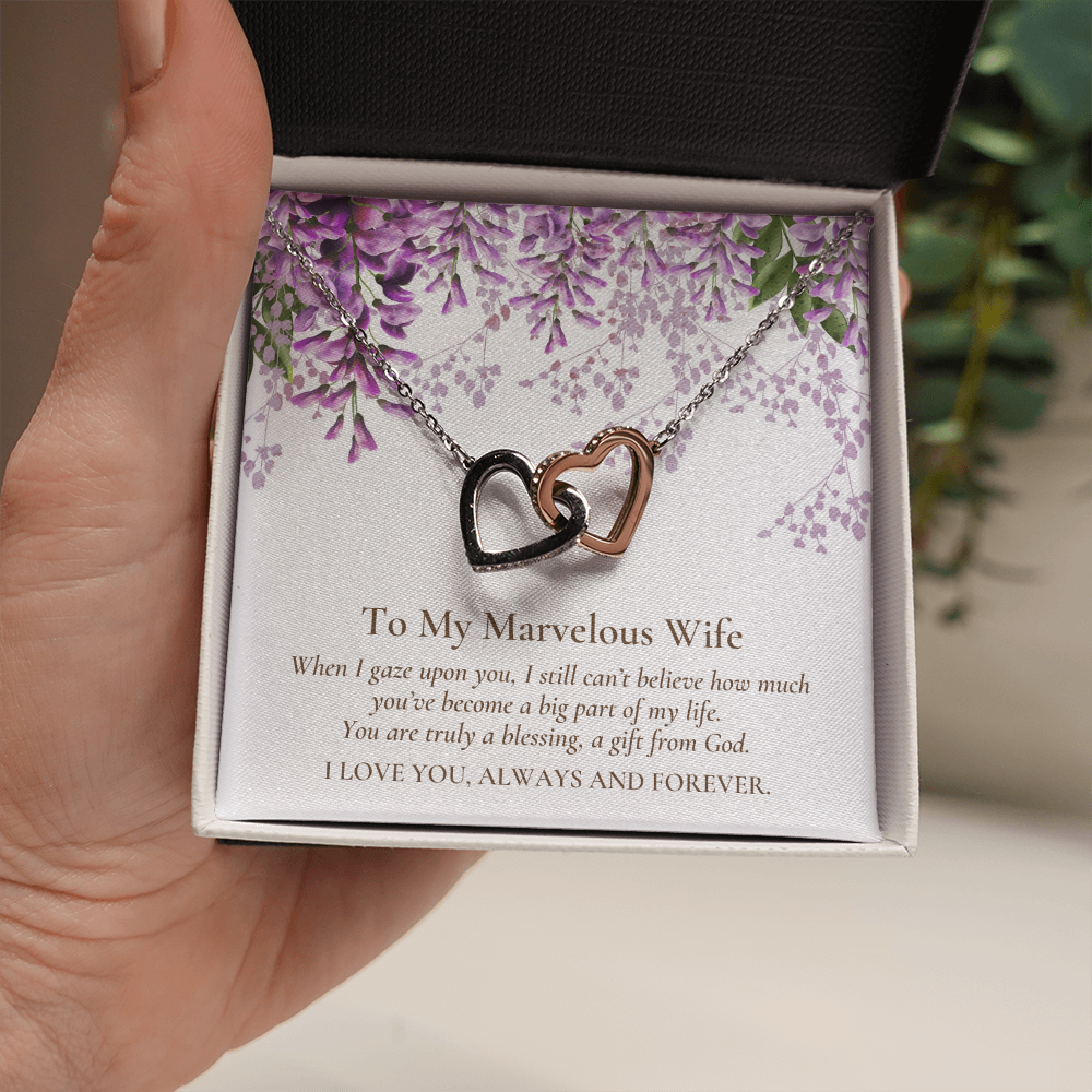 Two Hearts Linked Forever To Marvelous Wife Necklace