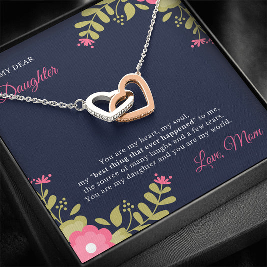 Mother and Daughter Special Bond Interlock Hearts Necklace
