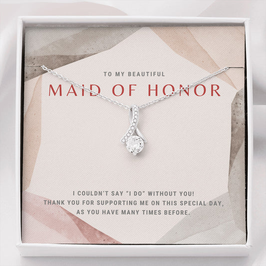 High Fashion Maid of Honor Ribbon Necklace