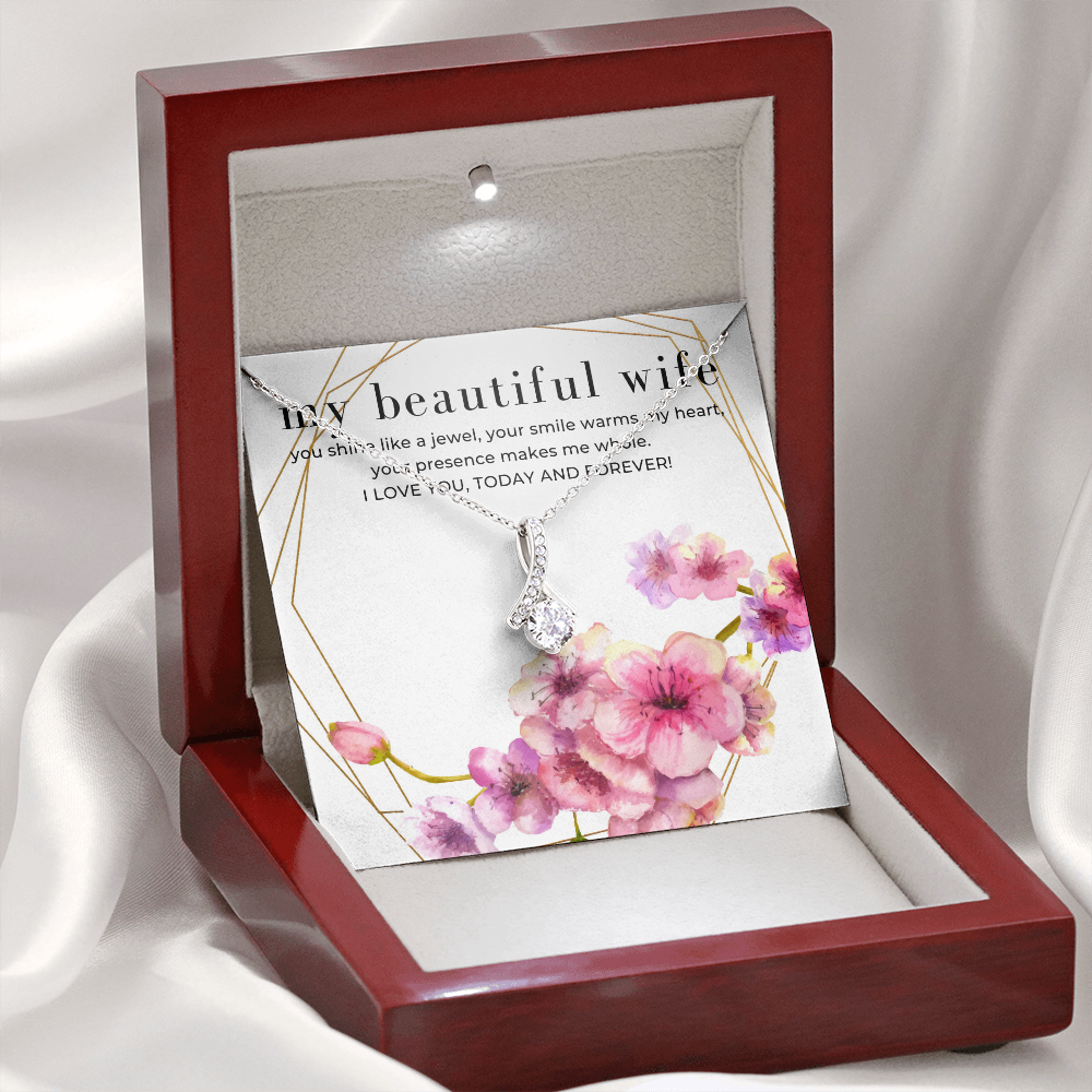 Shine Like a Jewel To My Beautiful Wife Alluring Beauty Pendant Necklace