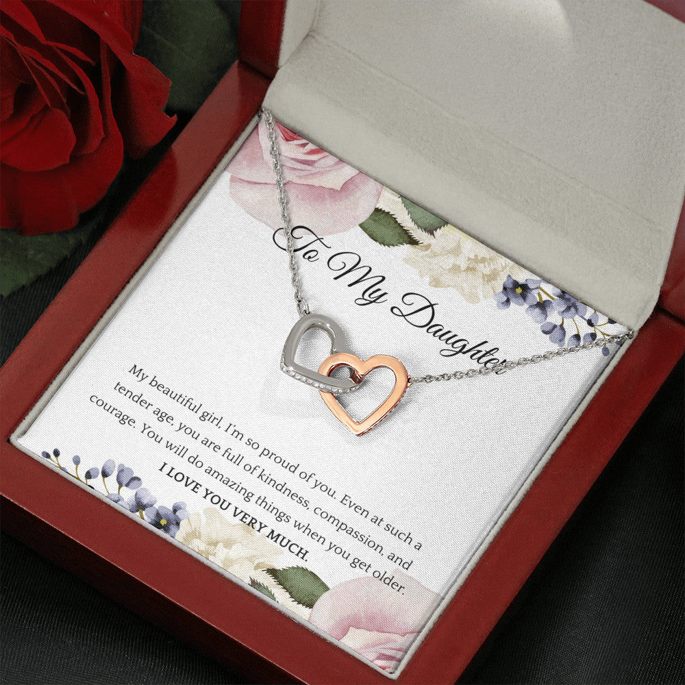 Interlocking Hearts Necklace For a Beautiful Daughter