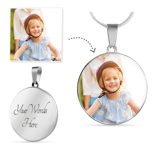 Upload Your Own Photo Personalized Circle Necklace