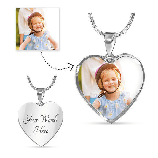 Upload Your Own Photo Personalized Heart Necklace