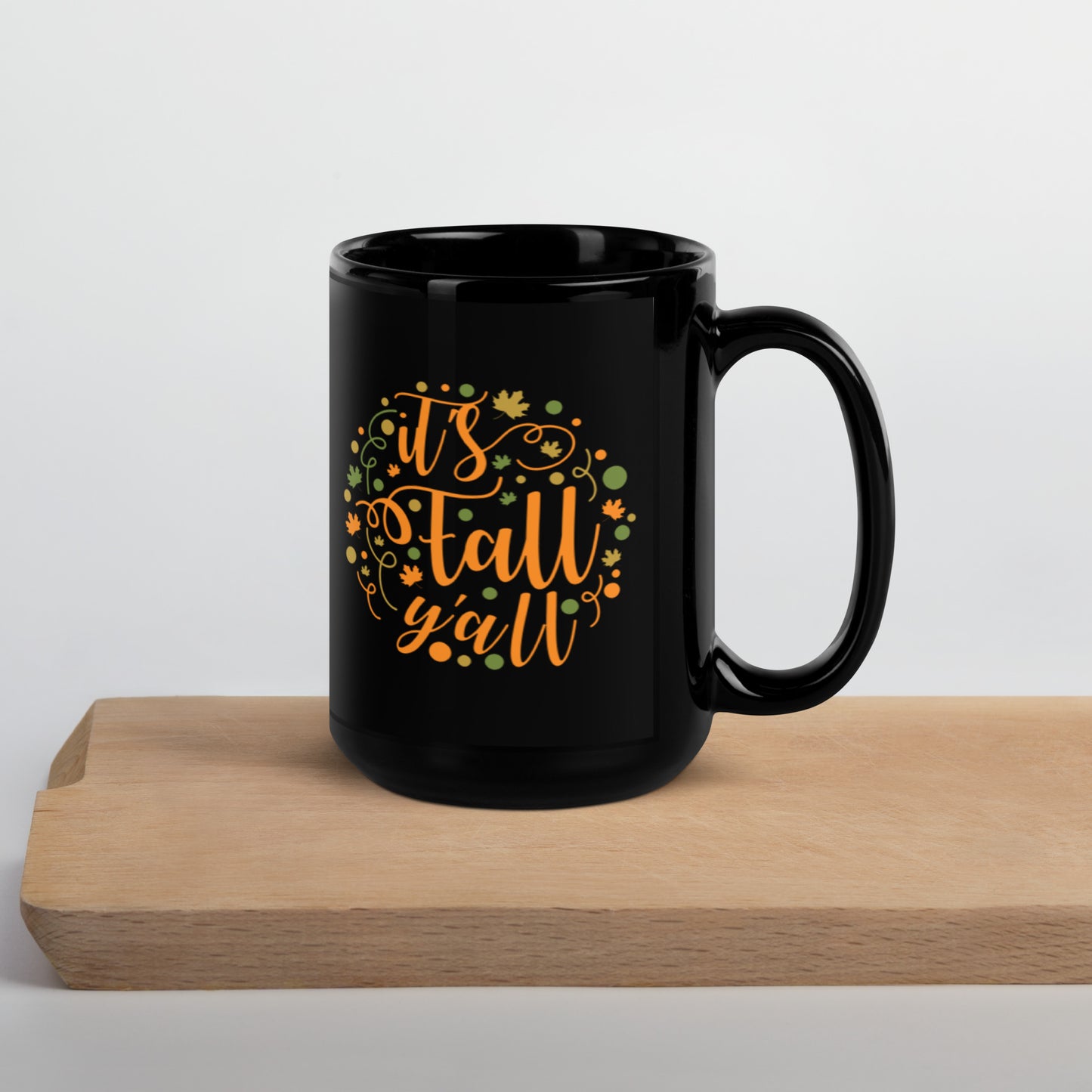 It's Fall Y'all Autumn Spirit Black Glossy Coffee Mug