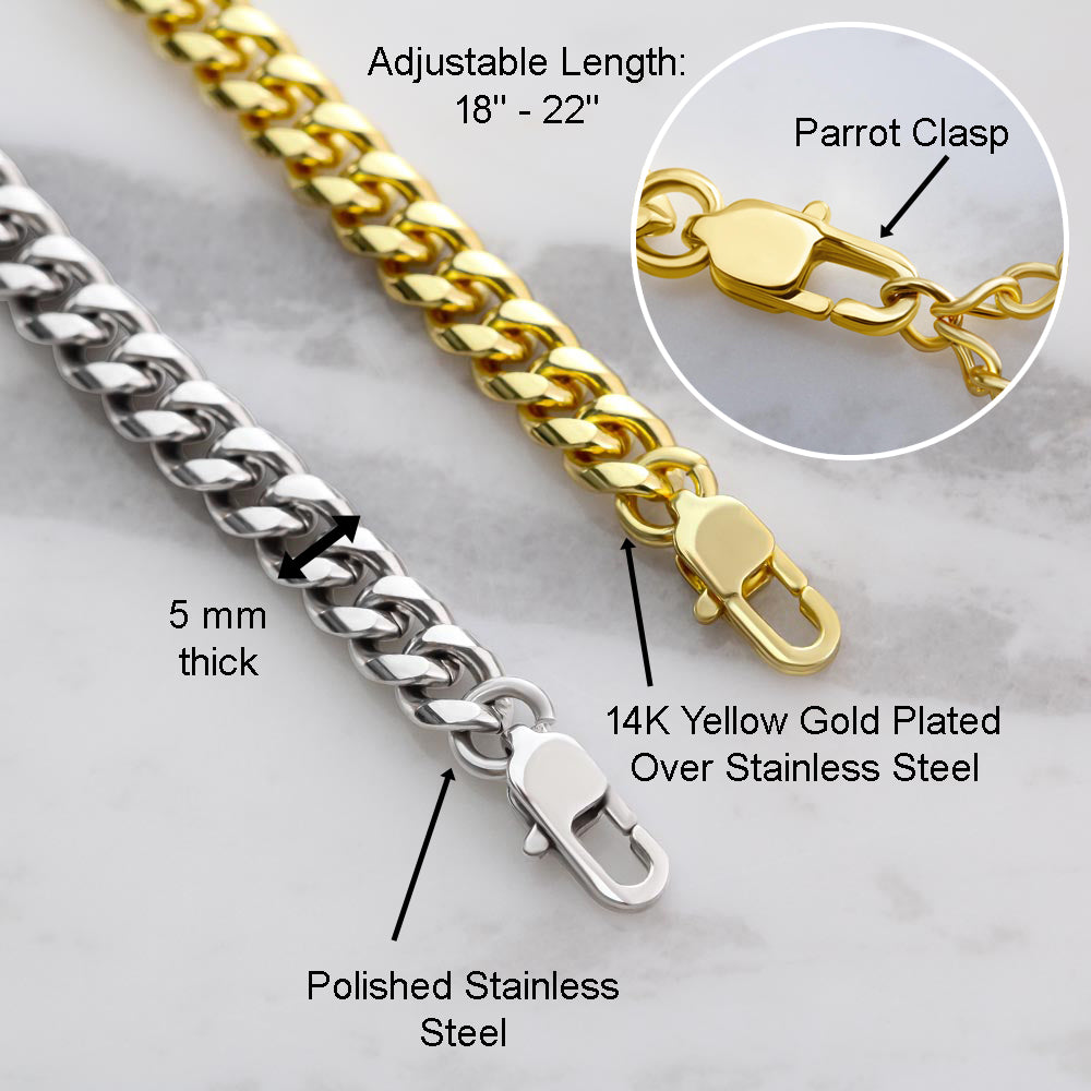 To My Man I Couldn't Imagine My Life Without You For Boyfriend or Husband Gift Link Chain