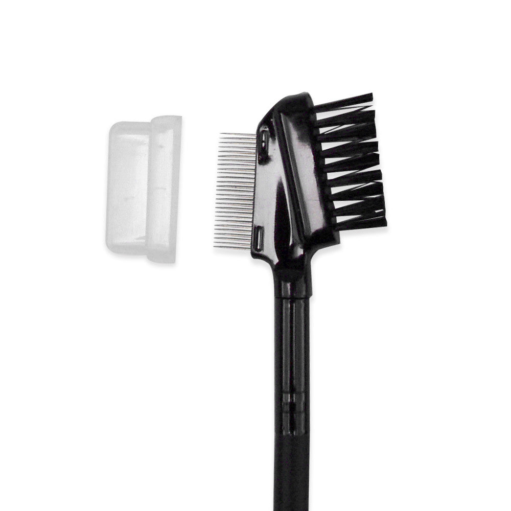 Metal Eyelash Comb and Double Ended Angled Eyebrow Brush Spoolie Set