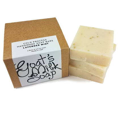 Lavender Mint Handmade Fresh Goat's Milk Bar Soap (3 bars Economy Pack)