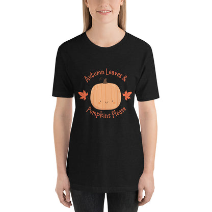 Autumn Leaves & Pumpkin Please Mom Fall Shirt Graphic Tee