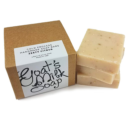 Zesty Citrus Handmade Fresh Goat's Milk Bar Soap (3 bars Economy Pack)